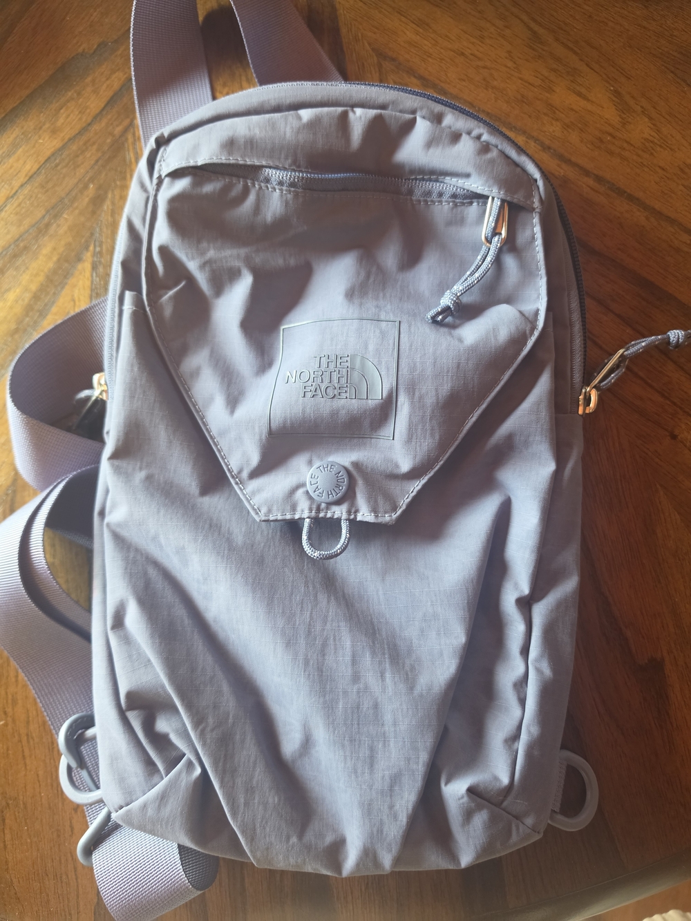 The North Face Unisex Sling Shoulder Crossbody Bag - Light Gray/Purple